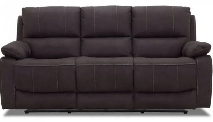 Texas 3-sits Soffa med Recline Grått Tyg