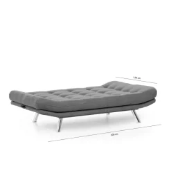 Toulouse bäddsoffa (200 x 95 x 105 cm) Grå 3-sitssoffbädd