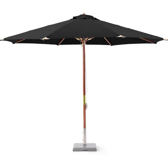 Träparasoll 335 cm Svart