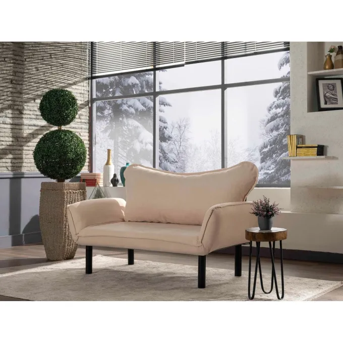 Tunis (150 x 70 x 75 cm) Creme 2-sits bäddsoffa