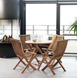 Turin Fällbord Teak 80 cm Rund