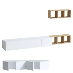 TV-bänk Serie 1 (215 x 25 x 32 cm) Vit ek TV-bänk