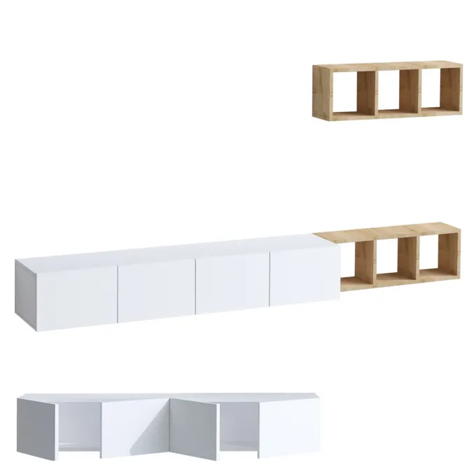 TV-bänk Serie 1 (215 x 25 x 32 cm) Vit ek TV-bänk