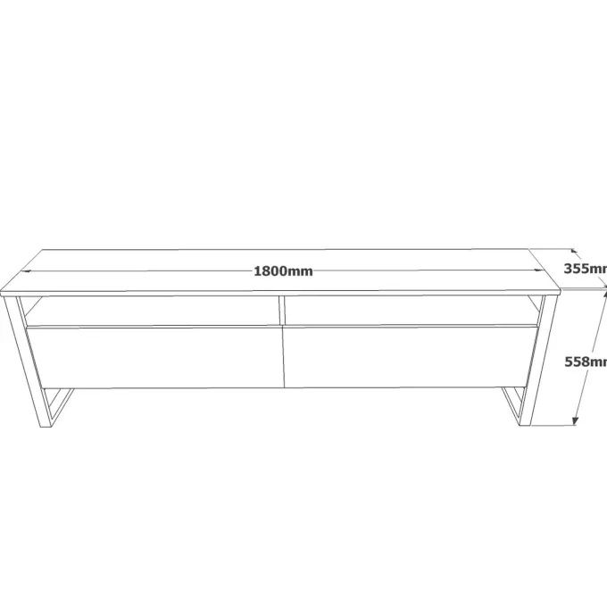Uppsala TV (180 x 56 x 35,5 cm) Atlantisk furu TV-enhet