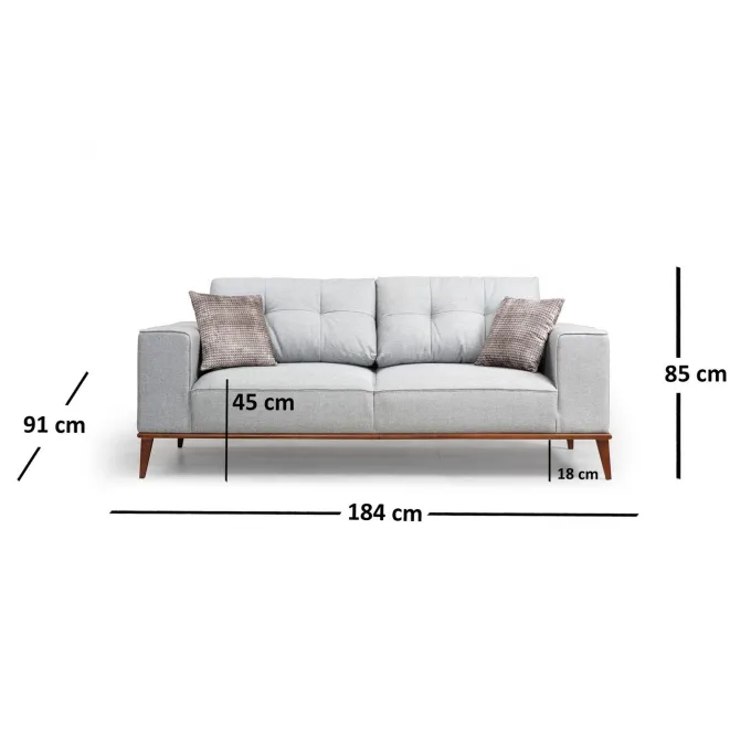 Valparaiso 2-sits (184 x 91 x 85 cm) Grå 2-sits bäddsoffa