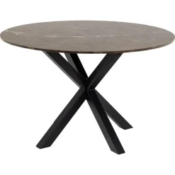 Verdun Matbord Rund 120 cm Brun Marmor