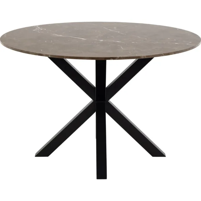 Verdun Matbord Rund 120 cm Brun Marmor