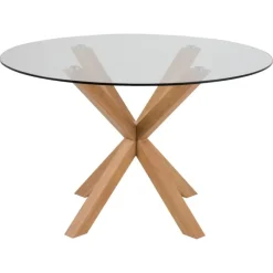 Verdun Matbord Rund 119 cm Glas/Ek
