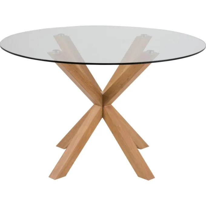 Verdun Matbord Rund 119 cm Glas/Ek