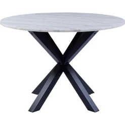 Verdun Matbord Rund 110 cm Vit Marmor