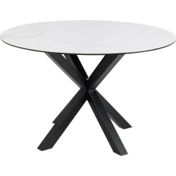 Verdun Matbord Rund 119 cm Vit Keramik
