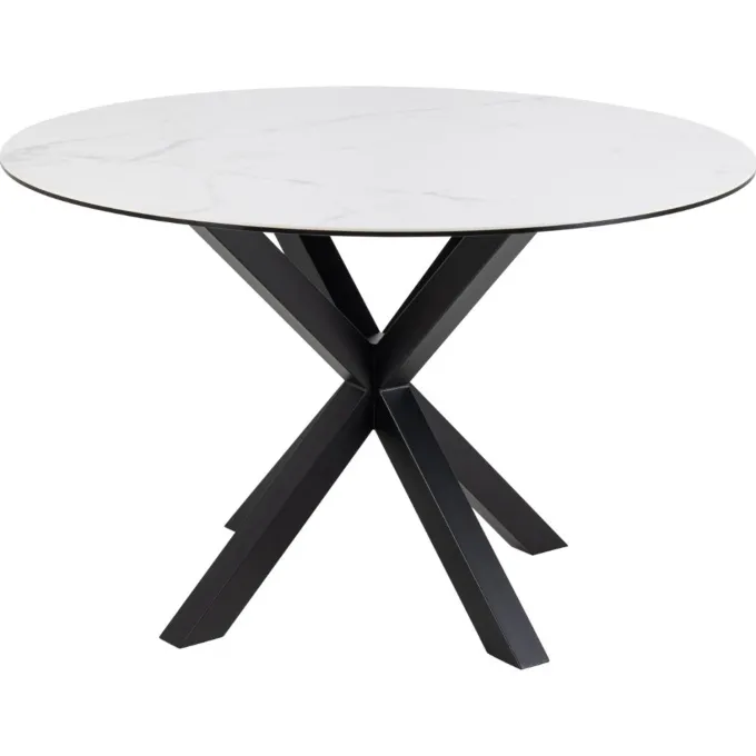 Verdun Matbord Rund 119 cm Vit Keramik