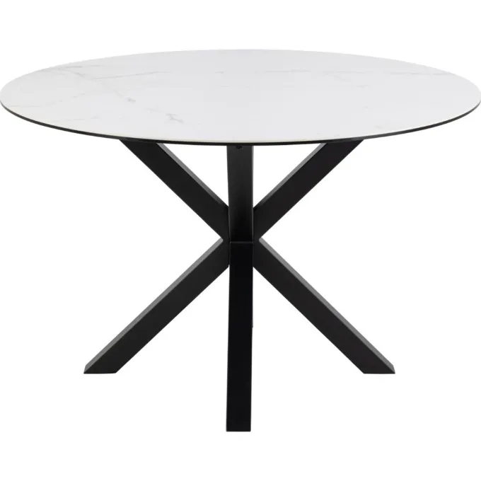 Verdun Matbord Rund 119 cm Vit Keramik