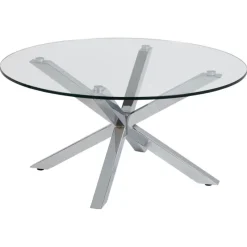 Verdun Soffbord Rund 82 cm Glas/Krom