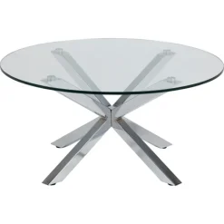 Verdun Soffbord Rund 82 cm Glas/Krom