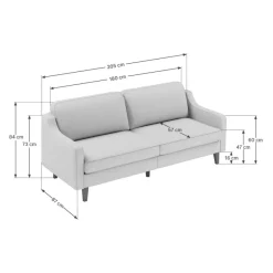 Vernier 3-sits soffa Mjölkskum valnöt