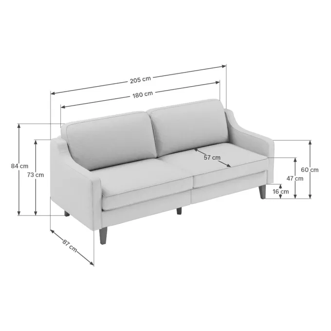 Vernier 3-sits soffa Olivgrön valnöt