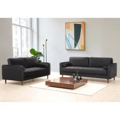 Verona (175 x 90 x 70 cm) 2-sitssoffa Svart ek