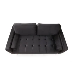 Verona (175 x 90 x 70 cm) 2-sitssoffa Svart ek