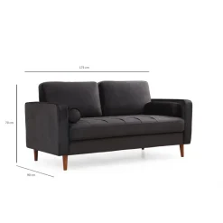 Verona (175 x 90 x 70 cm) 2-sitssoffa Svart ek