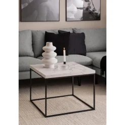 Vesterbro Soffbord 60x60 cm Vit Carrara