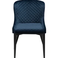 Vetro Stol Midnight Blue Velvet, Black Oak