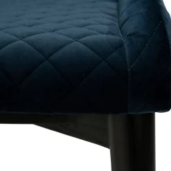 Vetro Stol Midnight Blue Velvet, Black Oak