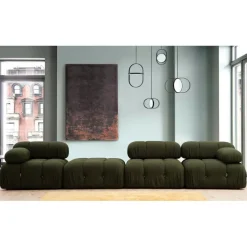 Vienna Beige L1-O1-1R-PUF (288 x 95 x 75 cm) Hörnsoffa Grön