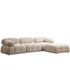 Vienna Beige L1-O1-1R-PUF (288 x 95 x 75 cm) Hörnsoffa Creme