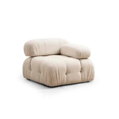 Vienna Beige L1-O1-1R-PUF (288 x 95 x 75 cm) Hörnsoffa Creme
