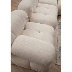 Vienna Beige L1-O1-1R-PUF (288 x 95 x 75 cm) Hörnsoffa Creme