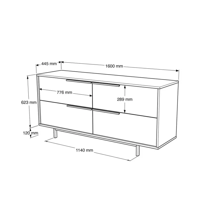 Vientiane Console (160 x 74,3 x 44,5 cm) Valnöt Konsol