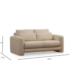 Vilnius (180 x 97 x 73 cm) 2-sitssoffa Beige