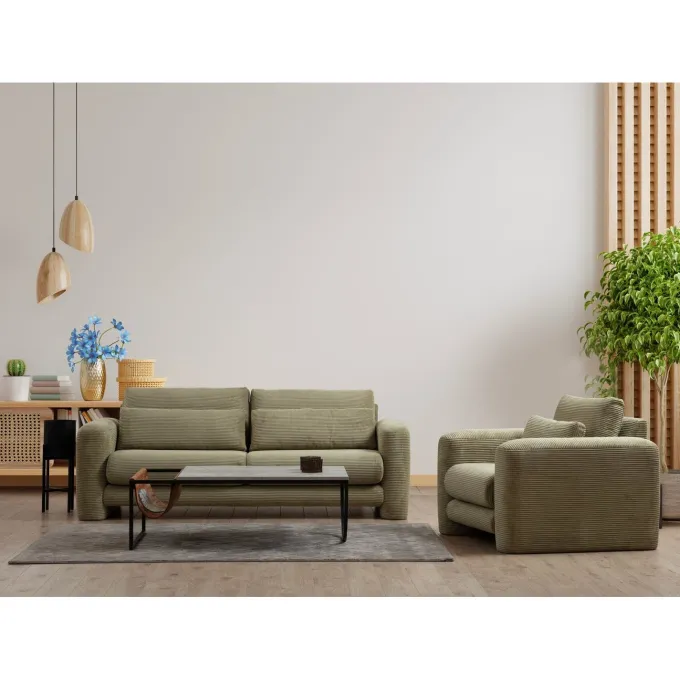 Vilnius (180 x 97 x 73 cm) 2-sitssoffa Grön