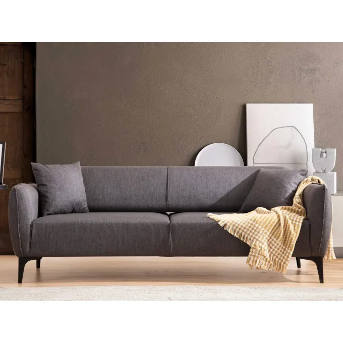 Windhoek (220 x 67 x 95 cm) Mörkgrå 3-sitssoffa