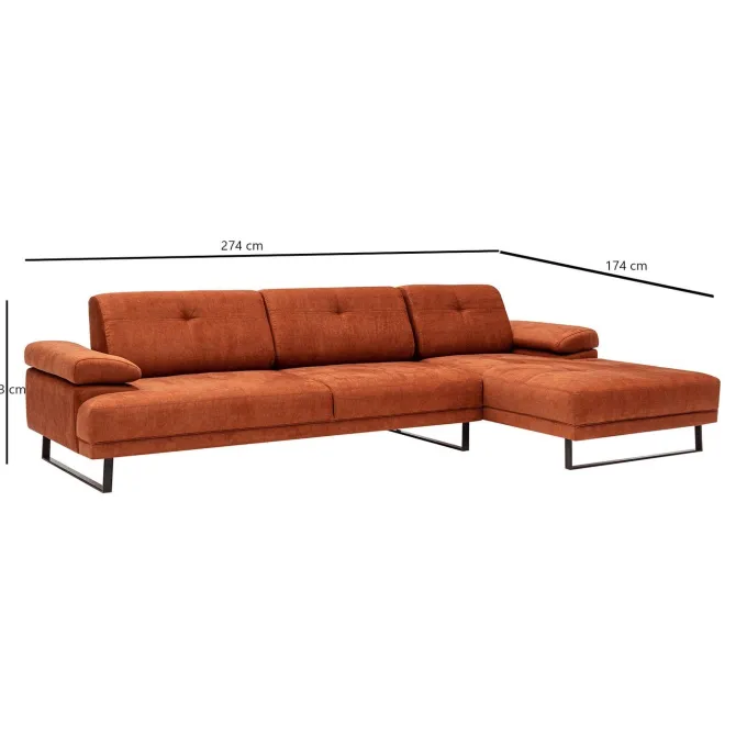 Windhoek Small (178 x 100 x 155 cm) Orange Hörnsoffa Höger