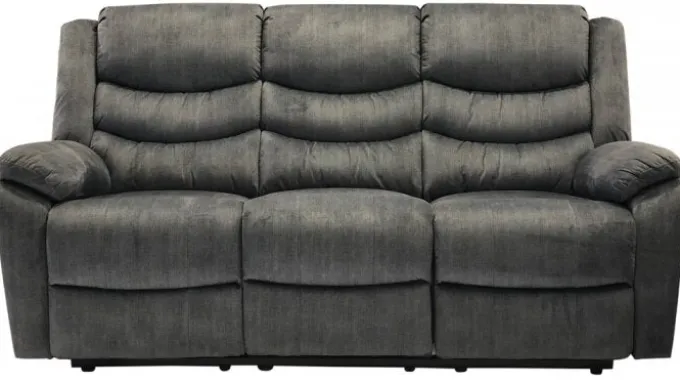 Winfield 3-Sits Reclinersoffa Grått Tyg