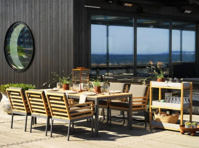 Zalongo Bord 200x100 cm Teak/Grå Alu