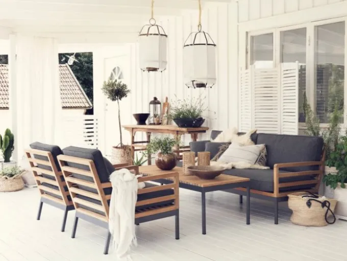 Zalongo Soffbord Teak/Grå Alu