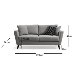 Zanzibar 2-sits (170 x 94 x 88 cm) Grå 2-sitssoffa