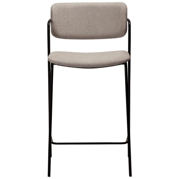 Zed Barstol Cashmere bouclé, Black Metal