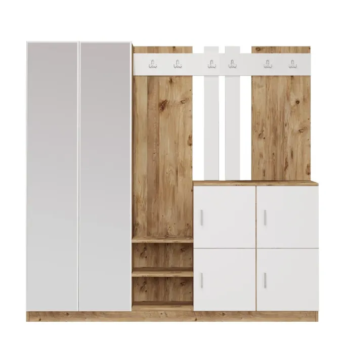 Zelino (187,2 x 180 x 37,5 cm) Hallstativ Atlantisk furu Vit