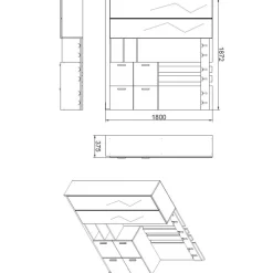 Zelino (187,2 x 180 x 37,5 cm) Hallstativ Atlantisk furu Vit