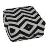 Zigzag Puff med Handtag Svart/Vit