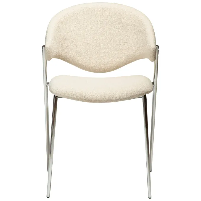 Zone Stol Simply Beige Bouclé, Chrome
